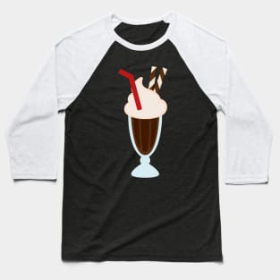 Chocolate Milkshakes with Two Wafer Sticks and a Straw Baseball T-Shirt